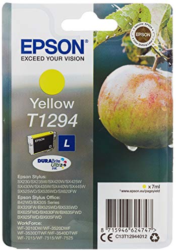 Epson T1294 - 7 ml - L size - yellow - original - blister - ink cartridge - for Stylus SX230, SX235, SX430, SX438, WorkForce WF-3010, 3520, 3530, 3540, 7015, 7515, 7525