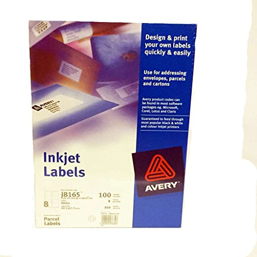 Best Value Avery Self Adhesive Parcel Shipping Labels, Inkjet Printers, 8 Labels Per A4 Sheet, 800 labels, QuickDRY (J8165)