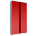 Phoenix SCL Series 2 Door 4 Shelf Steel Storage Cupboard Grey Body Red Doors with Key Lock SCL1891GRK