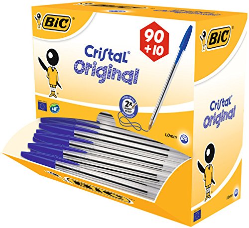 Best Value Bic Cristal Medium Ballpoint Pen Blue [Pack of 100]