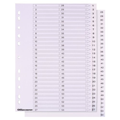 Best Value Polypropylene Dividers A4 1-54 Numeric White