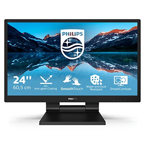 Philips B Line 242B9TL - LED monitor - 24" (23.8" viewable) - touchscreen - 1920 x 1080 Full HD (1080p) @ 60 Hz - IPS - 250 cd/m? - 1000:1 - 5 ms - HDMI, DVI-D, VGA, DisplayPort - speakers - black texture