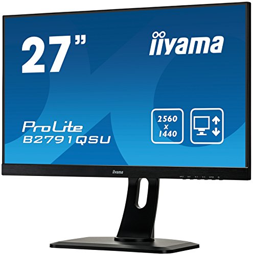 iiyama ProLite B2791QSU-B1 - LED monitor - 27" (27" viewable) - 2560 x 1440 1440p (Quad HD) @ 75 Hz - TN - 350 cd/m - 1000:1 - 1 ms - HDMI, DVI, DisplayPort - speakers - black