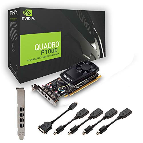 NVIDIA Quadro P1000 - Graphics card - Quadro P1000 - 4 GB GDDR5 - PCIe 3.0 x16 low profile - 4 x Mini DisplayPort - Adapters Included