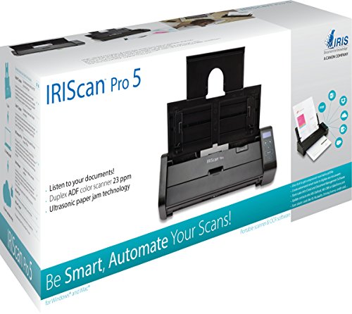 IRIS IRIScan Pro 5 - Document scanner - Contact Image Sensor (CIS) - Duplex - Legal - 600 dpi - up to 23 ppm (mono) / up to 17 ppm (colour) - ADF (20 pages) - up to 1000 scans per day - USB 2.0