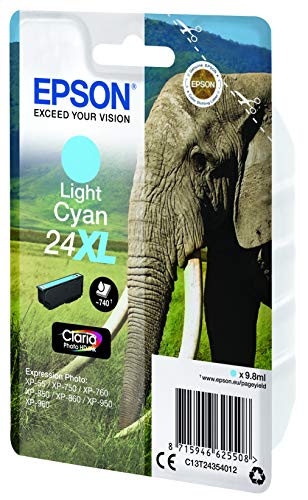 Epson 24XL - 9.8 ml - XL - cyan - original - ink cartridge - for Expression Photo XP-55, 750, 760, 850, 860, 950, 960, 970, Expression Premium XP-750, 850