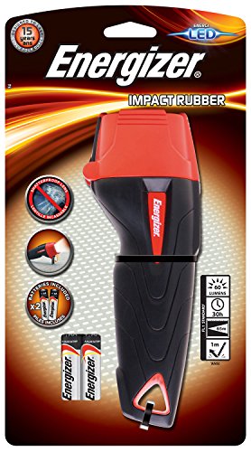 Energizer - Full LED Torch / Flashlight Range - For Emergency, Camping & Hiking (Compact, Headlight, Duo, Metal & Lantern Torches) (Impact Rubber Torch +2AA Batts)