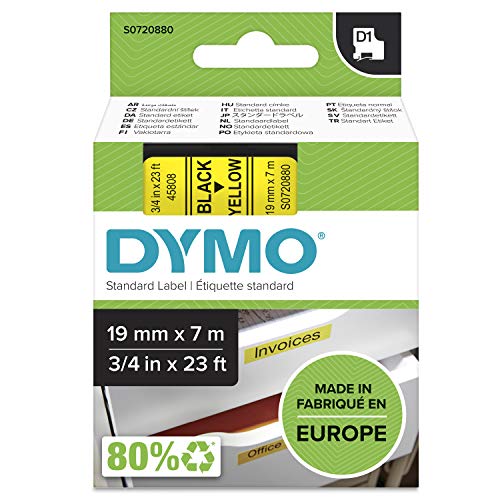 DYMO D1 Tape 19mm Black on Yellow