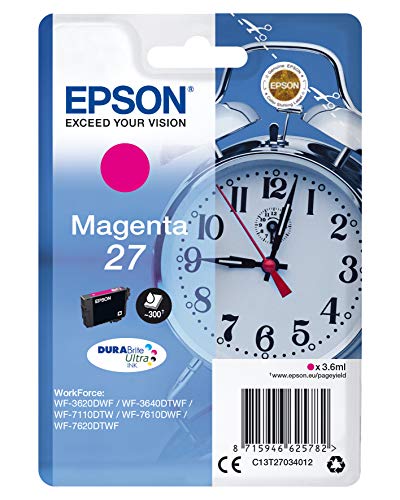 Epson 27 - 3.6 ml - magenta - original - ink cartridge - for WorkForce WF-3620, WF-3640, WF-7110, WF-7210, WF-7610, WF-7620, WF-7710, WF-7715, WF-7720