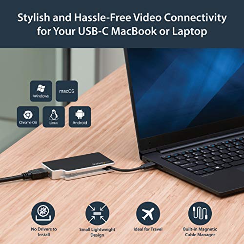 StarTech.com CDPVGDVHDB Travel A/V Adapter: 3-in-1 USB-C to VGA, DVI or HDMI - 4K