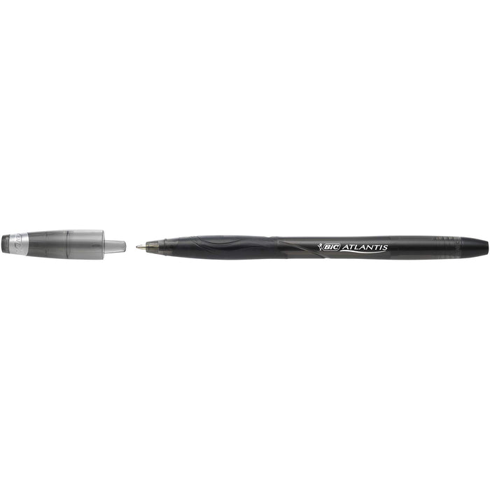 Best Value Bic Atlantis Stic Ballpoint Pen Medium Black Pack of 12