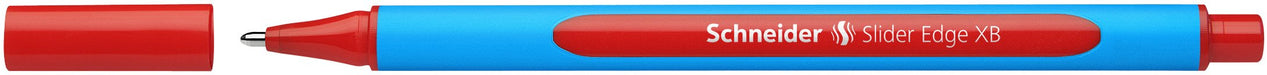 Best Value Schneider 152202 Ballpoint Pen Slider Edge with Cap XB Red Barrel Colour: Cyan-Red Pack of 10