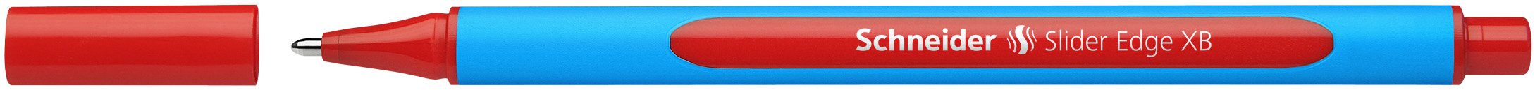 Best Value Schneider 152202 Ballpoint Pen Slider Edge with Cap XB Red Barrel Colour: Cyan-Red Pack of 10