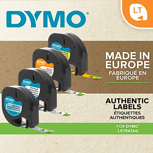 DYMO LetraTag Tape 12mm Plastic Yellow