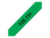 Best Value Brother TZe-731 Labelling Tape Cassette, Black on Green, 12 mm (W) x 8 m (L), Laminated, Brother Genuine Supplies