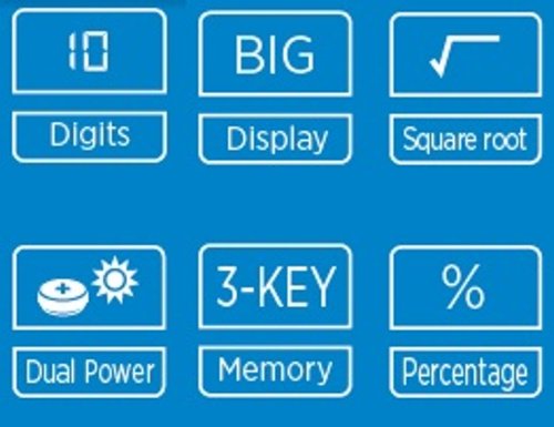 GENIE Desktop Calculator 840 B 10 Digit Display Blue