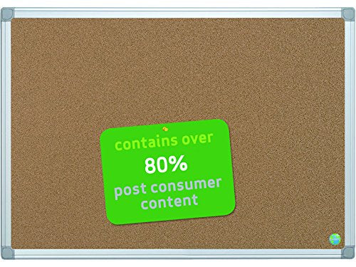 Best Value Bi-Office CA021790 Cork Board with Aluminium Frame 60 x 45 cm Brown