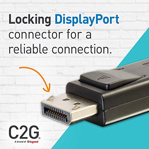 C2G 3m DisplayPort Cable with Latches 8K UHD M/M - 4K - Black - DisplayPort cable - DisplayPort (M) to DisplayPort (M) - 3 m - latched - black