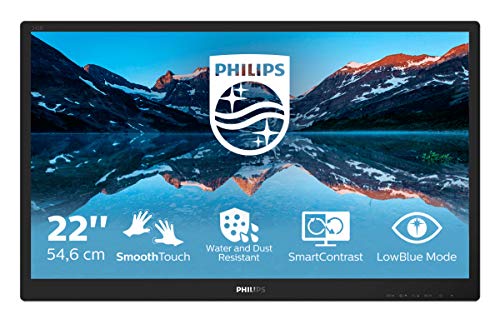 Philips B Line 222B9TN - LED monitor - 22" (21.5" viewable) - touchscreen - 1920 x 1080 Full HD (1080p) @ 60 Hz - TN - 250 cd/m? - 1000:1 - 1 ms - HDMI, DVI-D, VGA, DisplayPort - speakers - black texture