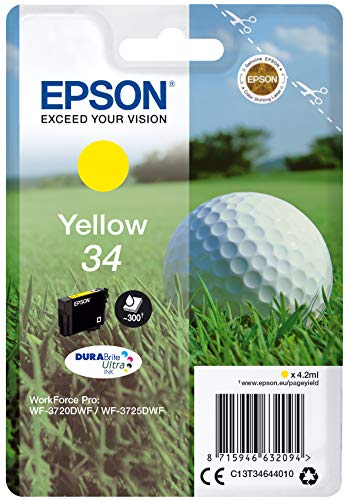 Epson 34 - 4.2 ml - yellow - original - ink cartridge - for WorkForce Pro WF-3720, WF-3720DWF, WF-3725DWF