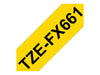 Brother TZe-FX661 - Black on yellow - Roll (3.6 cm x 8 m) 1 cassette(s) flexible tape - for P-Touch PT-3600, 530, 550, 9200, 9400, 9500, 9600, 9700, 9800, D800, E800, P900, P950