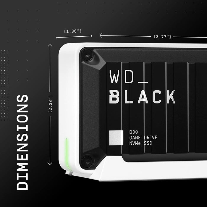 WD_BLACK D30 for Xbox WDBAMF0010BBW - SSD - 1 TB - external (portable) - USB 3.0 (USB-C connector) - black