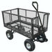 Best Value VFM 385767 Mesh Platform Truck with Drop-Down Sides, Black