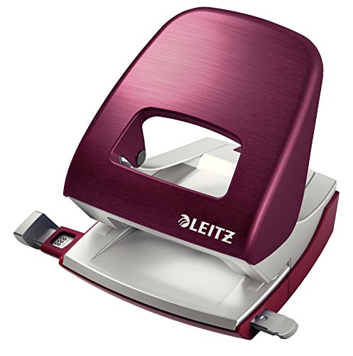 Best Value Leitz Hole Punch, 30 Sheets, Guide Bar with Format Markings, Metal, Style Range, 50060028 - Garnet Red