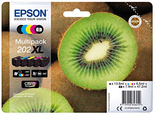 Best Value Epson EP64645 Inkjet Catridge, Black/Cyan/Magenta/Yellow/Photo Black, Pack of 5, Amazon Dash Replenishment Ready