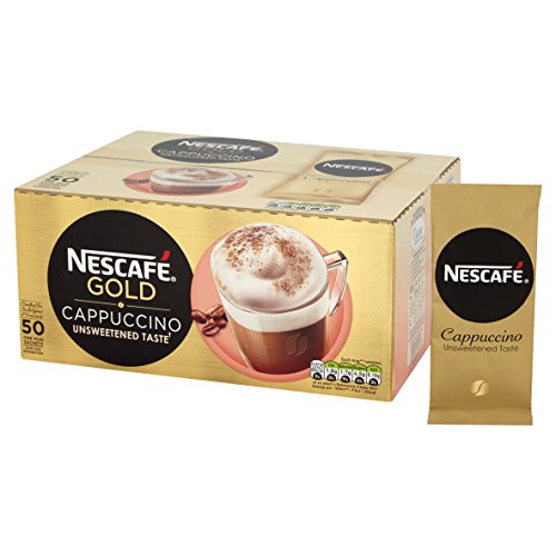 Best Value NESCAF GOLD Unsweetened Cappuccino Sachets, 50 sachets x14.2g