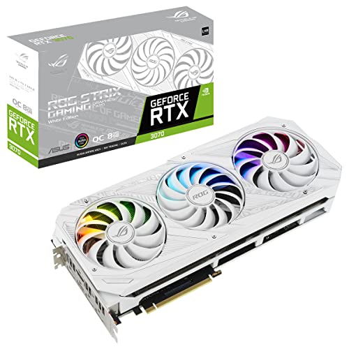 ASUS ROG-STRIX-RTX3070-O8G-WHITE-V2 - OC Edition - graphics card - GF RTX 3070 - 8 GB GDDR6 - PCIe 4.0 - 2 x HDMI, 3 x DisplayPort - white