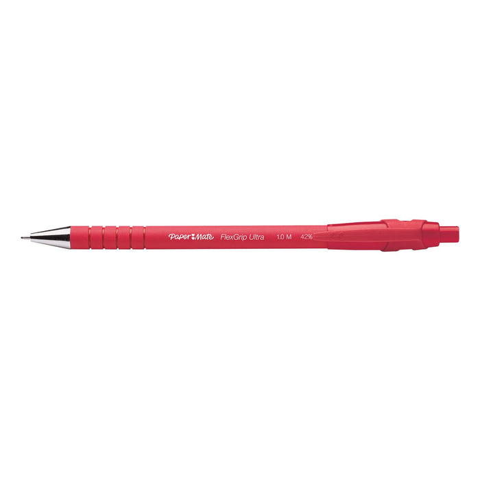 Best Value PaperMate Medium Point (1.0 mm) Flexgrip Ultra Retractable Ballpoint Pen, Red, Box of 12