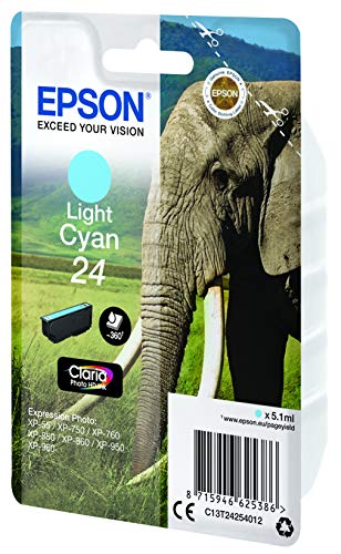 Epson 24 - 5.1 ml - light cyan - original - ink cartridge - for Expression Photo XP-55, 750, 760, 850, 860, 950, 960, 970, Expression Premium XP-750, 850