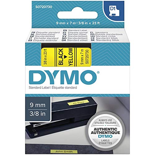 DYMO D1 Tape 9mm Black on Yellow