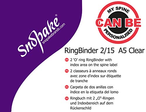 Best Value Snopake 10108 2 Ring 15mm Capacity A5 Ring Binder Clear (Pack of 10)