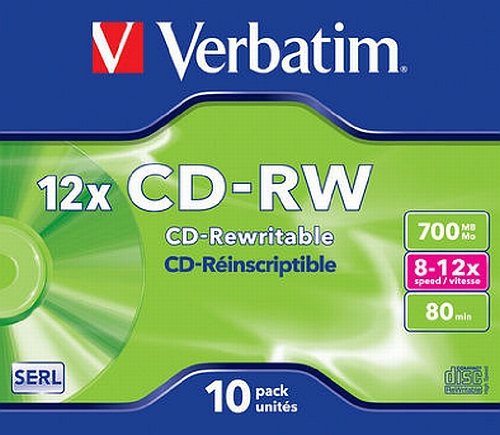 Best Value Verbatim 43148 CD-Rewritable - CD-RW Scratch Resistant, 700MB, 12 x Speed - (Pack of 10)