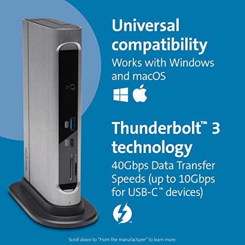 Kensington SD5600T Thunderbolt 3 and USB-C Dual 4K Hybrid Docking Station - 100W PD - Win/Mac - Docking station - USB-C / Thunderbolt 3 - 2 x HDMI, 2 x DP - GigE - Europe