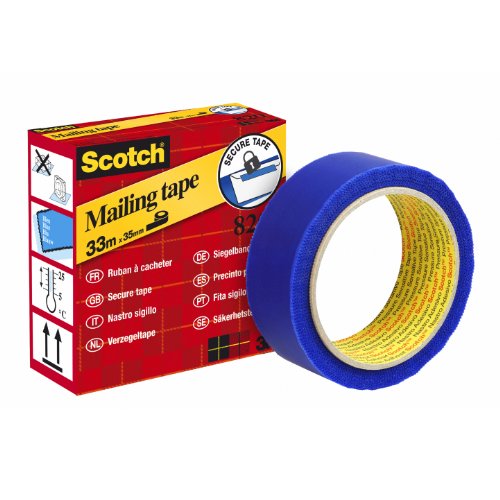 Scotch Secure Mailing Tape Blue 35Mmx33M