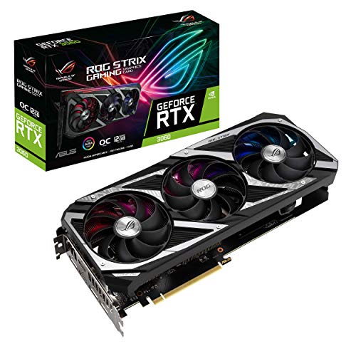 ASUS ROG Strix NVIDIA GeForce RTX 3060 V2 OC Edition Gaming Graphics Card (PCIe 4.0, 12GB GDDR6 HDMI 2.1 DisplayPort 1.4a Axial-tech Fan Design 2.7-slot Super Alloy Power II GPU Tweak II)