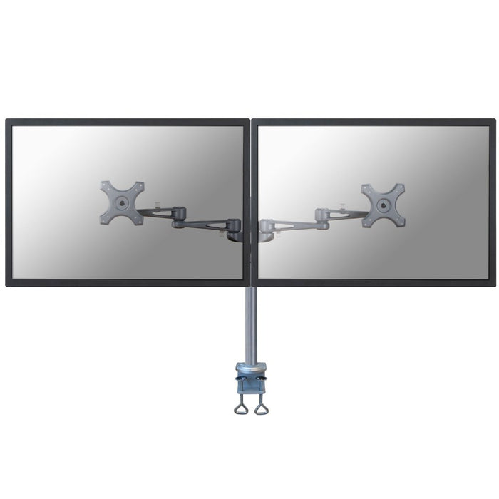 Best Value Newstar FPMA-D935D Full Motion Dual Desk Mount (clamp) for two 10-27" Monitor Screens, Height Adjustable - Silver