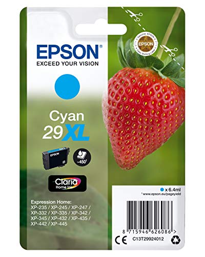 Epson 29XL - 6.4 ml - XL - cyan - original - blister - ink cartridge - for Expression Home XP-245, 247, 255, 257, 332, 342, 345, 352, 355, 435, 442, 445, 452, 455