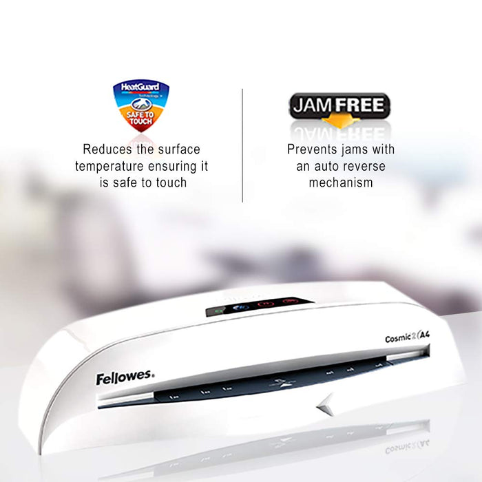 Best Value Fellowes Cosmic 2 A4 Home Office Laminator, 80-125 Micron, Including 10 Free Pouches