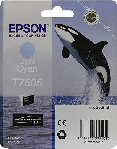 Epson T7605 - 26 ml - light cyan - original - blister - ink cartridge - for SureColor P600, SC-P600