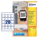 Best Value Avery L7121-25 QR Code Labels (A4 Sheets of 45 x 45 mm, 20 Labels per Sheet, 25 Sheets) - White