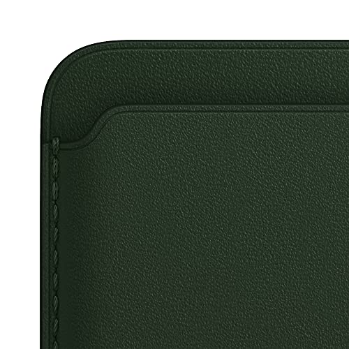 Apple - Wallet for mobile phone / credit card - with MagSafe - leather - sequoia green - for iPhone 13, 13 mini, 13 Pro, 13 Pro Max