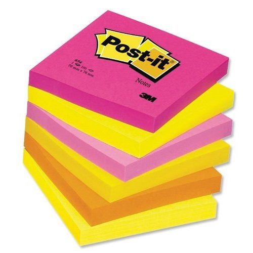 Best Value Post-it Notes - Warm Neon Rainbow - Ultra Fuchsia Neon Yellow Neon Pink Ultra Yellow Neon Orange - 6 Pads Per Pack - 100 Sheets Per Pad - 76 mm x 76 mm