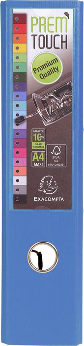 Best Value Exacompta Prem'Touch PP Lever Arch File, A4 Maxi, 80 mm Spine - Blue