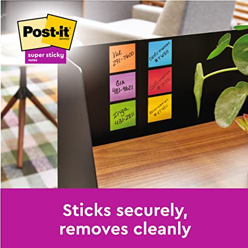 Post-it 76 x 76 mm Notes Refill Super Sticky Notes Z-Note, Rio Colour Collection, 6 Pads (90 Sheets Per Pad),R330-6SSRIO