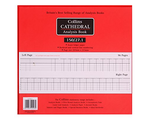 Best Value Collins Debden Ltd 061373 150 Series Cathedral Analysis Book, 27 Cash Columns, 297 x 315 mm, 96 Pages