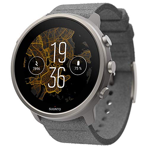 Suunto 7 - Sport watch with strap - microfibre textile - stone grey - wrist size: 130-220 mm - Bluetooth, Wi-Fi, NFC - 51.9 g - stone grey titanium